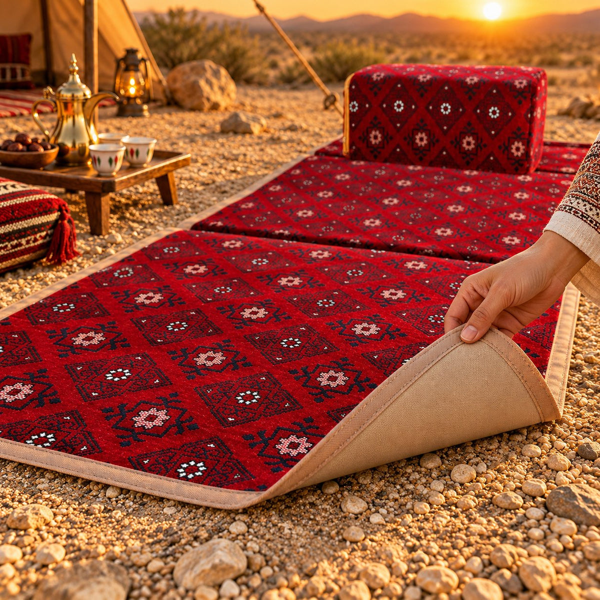 طقم مدة أرضية ثنائي – أحمر - صورة 13